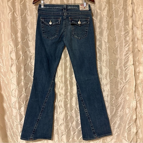 True Religion Joey Distressed Bootcut Flare Jeans Y2K 00s  Flap Pocket Boot Leg - Picture 4 of 14